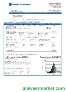 Southwest gas Corporation utility business bill, SCR
